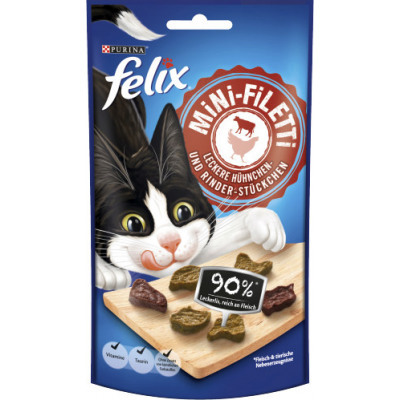 Friandises Mini Filetti au Poulet et au Bœuf Felix pour Chat 40g - PURINA