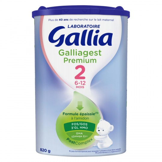Lait en poudre galliagest premium 2ème âge 820g - GALLIA
