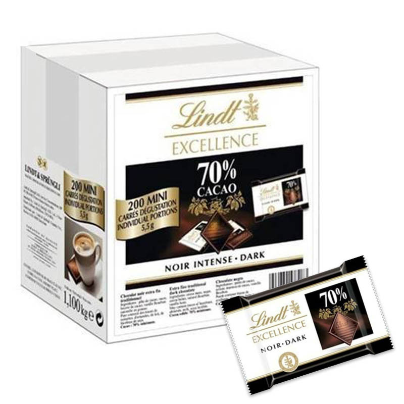 Chocolat Mini Excellence Noir 70% Cacao X200 - LINDT