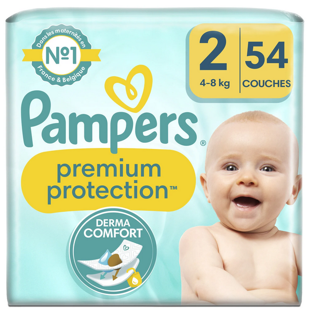 Couches Bébé Premium Protection Taille 2 - PAMPERS