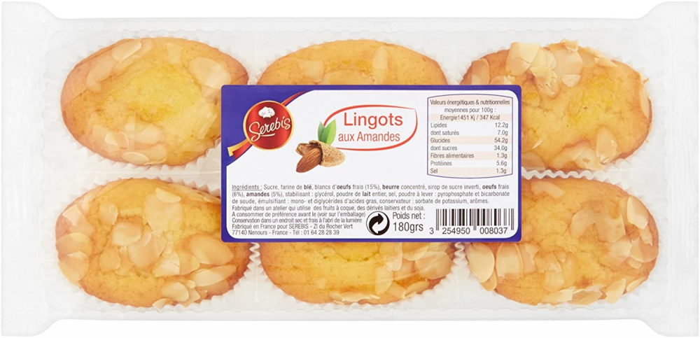 Lingot aux amandes 180g  - SEREBIS