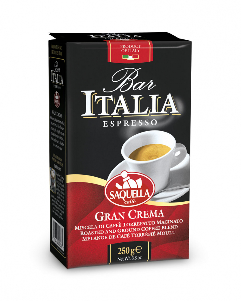 Bar Italia Gran Crema - Ground Coffee 250 Gr. Vacuum Bag