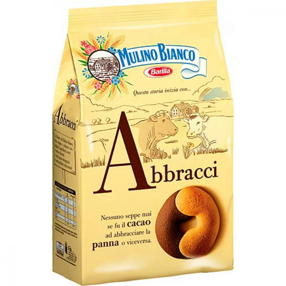 Abbracci-koekjes gevuld met hazelnoot en cacao - MULINO BIANCO