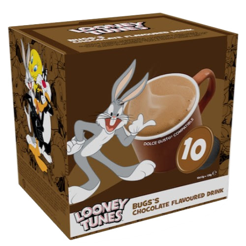 كبسولات مشروبات بنكهة الشوكولاتة من Bug's متوافقة مع دولتشي غوستو - Looney Tunes