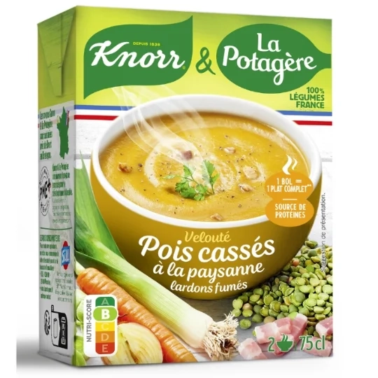 Erbsencremesuppe mit geräuchertem Speck 75cl - Knorr & La Potagere
