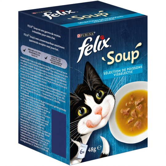 Soupe de poissons pour chat Felix 6x48g - PURINA