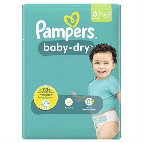 PAMPERS COUCHE BABY-DRY TAILLE 6 (13-18KG) - 22 COUCHES