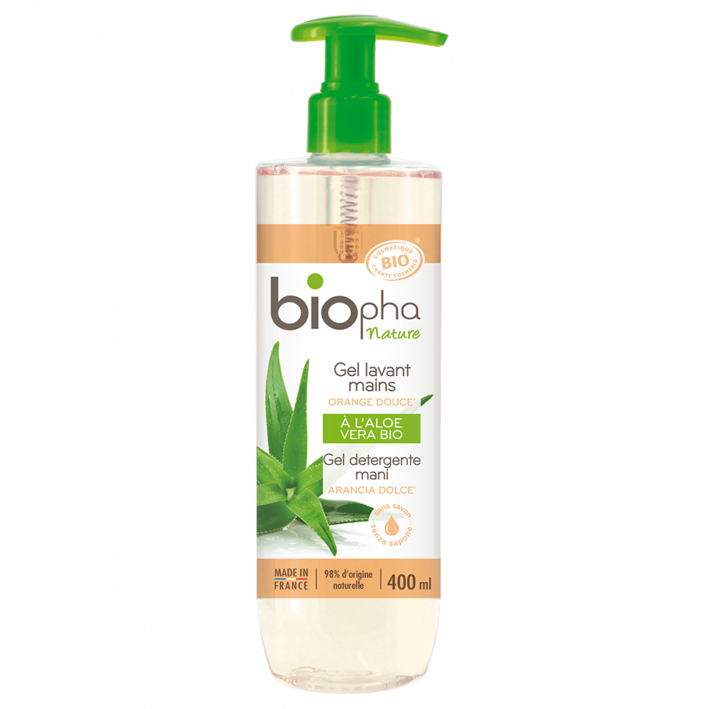 Gel lavant mains à laloé vera BIO 400ml - BIOPHA NATURE