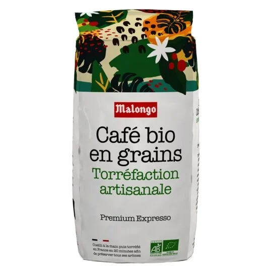 Органический кофе в зернах кустарной обжарки Premium Expresso 1кг - MALONGO Kg