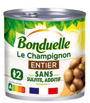 亜硫酸塩、添加物を含まない丸ごとのキノコ。 230g -  BONDUELLE