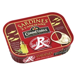 Sardines à l'ancienne à l'huile d'olive vierge extra Label Rouge 115g - CONNÉTABLE