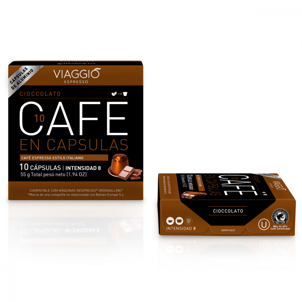 Pack Of 10 Aluminum Capsules Viaggio Espresso Cioccolato (v2)