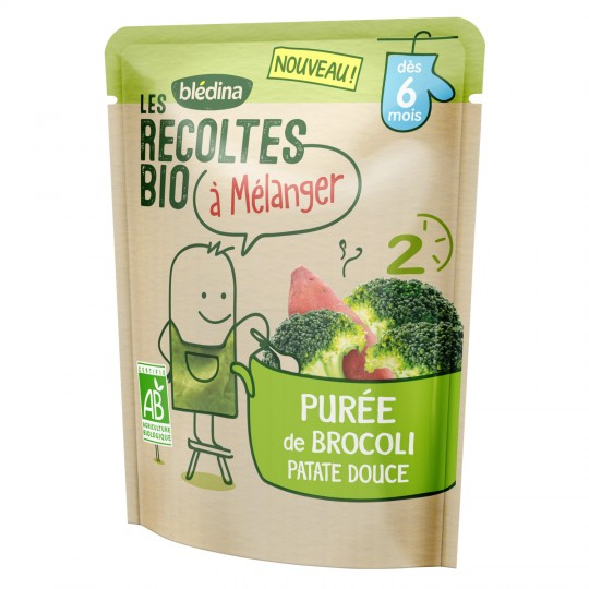 Repas bébé dès 6 mois purée de brocoli et patate douce Bio 130g - BLÉDINA