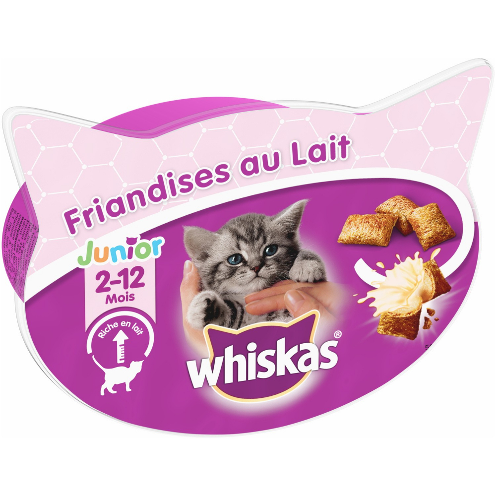 Friandises pour chats junior de 2 à 12 mois au lait 55g - WHISKAS
