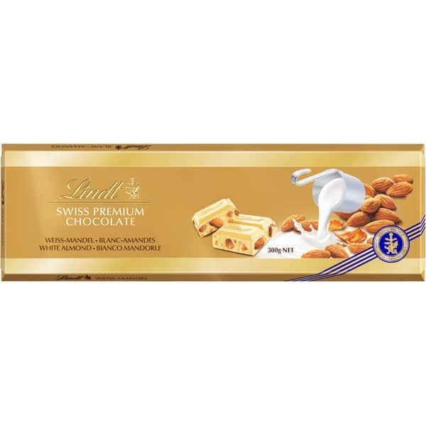 Barra Swiss Premium de Chocolate Branco e Amêndoa 300g - LINDT