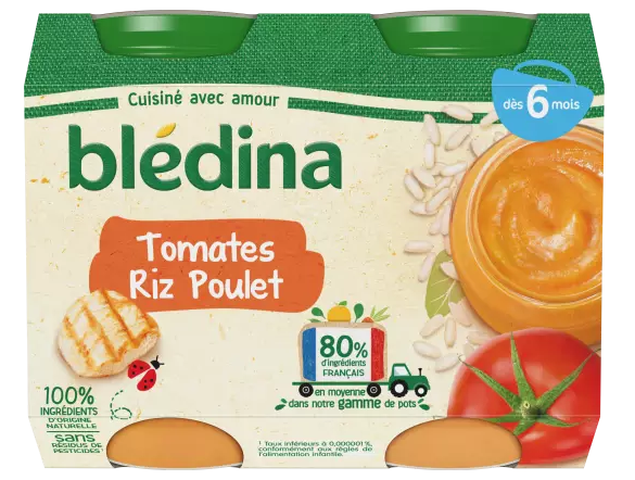 Petit Pots Tomaten Rijst Kip 2x200g - BLEDINA