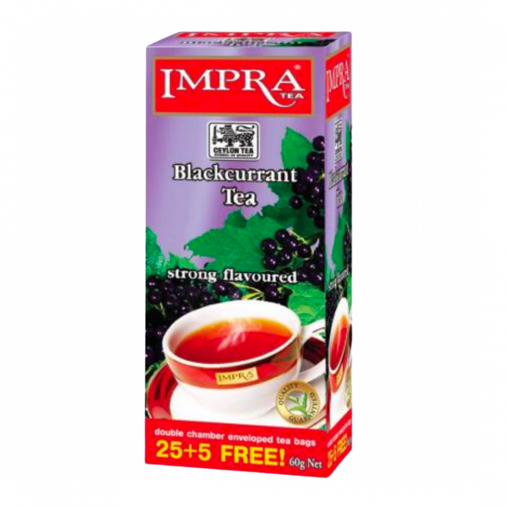 "impra"  Black Tea Flavoured "blackcurrant " , 2g X 25+5 X 20
