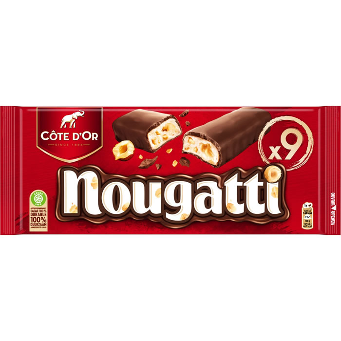 Milk chocolate filled with Nougat Nougatti 9x30g - CÔTE D'OR