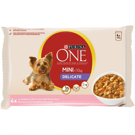 Dog meal under 10kg with salmon 4x100g - PURINA