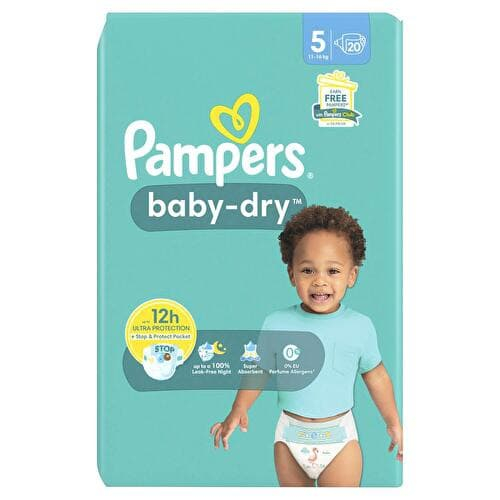 COUCHE BABY-DRY TAILLE 5 (11-16KG) - 20 BANKJES - PAMPERS