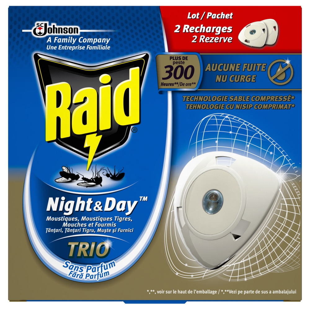 Recharge diffuseur électrique night & day Trio x2 - RAID