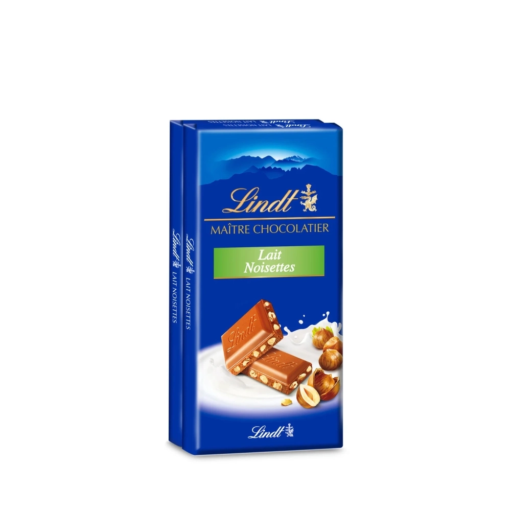 Maître Chocolatier Milk Hazelnuts Pack 2x100g - LINDT