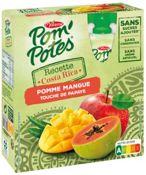 POM'POTES Компот Тыква Коста-Рика Яблоко Манго Прикосновение Папайи 4х90г - MATERNE