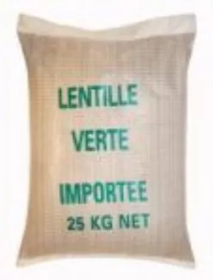 Lentilles vertes Canada 25 kgs