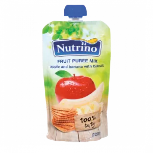 Nutrino Fruit Puree Mix - Apple And Banana With Biscuit