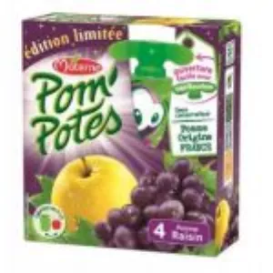 Pom'potes Pomme/raisin 4x90g
