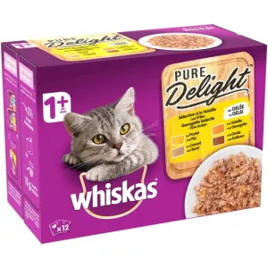Pâtée pour chat PURDELIGHT sélection à la volaille 12x85 g - WHISKAS