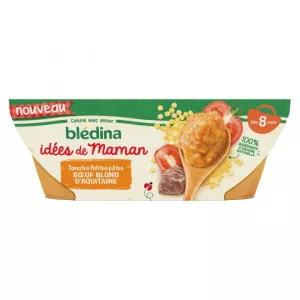Plat bébé dès 8 mois tomates petites pâtes bœuf blond 2x200g - BLÉDINA