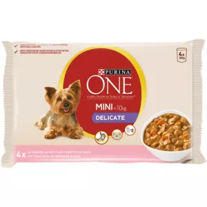 Hundemahlzeit unter 10kg mit Lachs 4x100g - PURINA