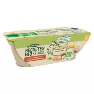 Plat bébé dès 8 mois purée Choux fleurs champignons & Poulet fermier Bio 2x200g - BLÉDINA