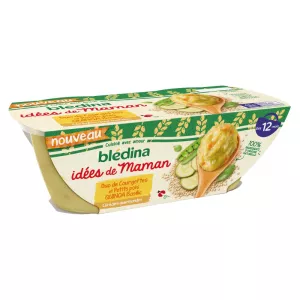 Plat bébé dès 12 mois céréales gourmandes Courgettes & petits pois quinoa Basilic 2x200g - BLÉDINA