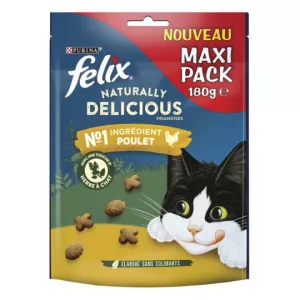 Leckerbissen für Katzen, reich an Huhn mit einem Hauch Gras, 180 g - PURINA FELIX