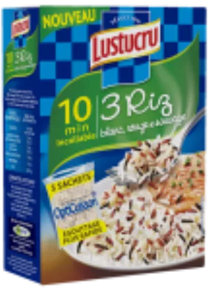 Mélange de Riz Blanc, Rouge, Noir, 5X90g - LUSTUCRU