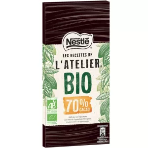 Tablette de chocolat noir Bio L'atelier 80g - NESTLÉ