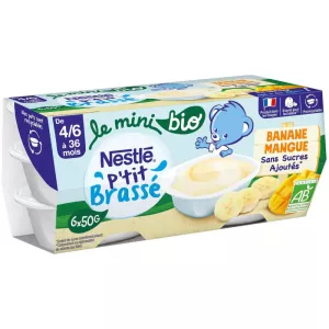 プティ ブリュ オーガニック バナナ マンゴー 砂糖無添加 6x50g - NESTLE