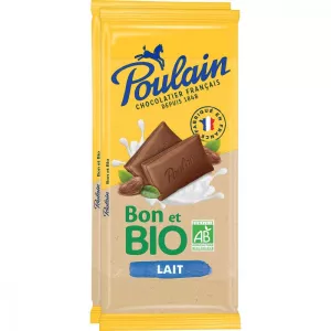 Tablette de chocolat au lait bio 2x85g - POULAIN