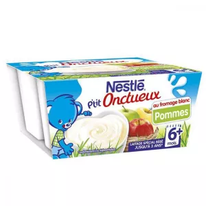 حلوى الأطفال من عمر 6 أشهر P'tit Creamy apples 4x100 g - NESTLE
