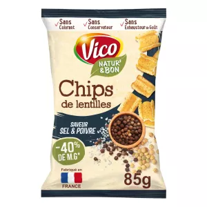 Chips de Lentilles Saveur Sel & Poivre 85g - VICO NATUR' & BON