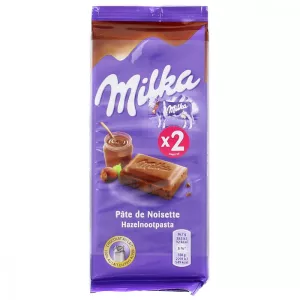 Chocolat pâte de noisette 2x100g - MILKA