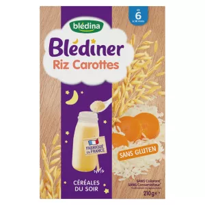 Cereales para bebés a partir de 6 meses arroz y zanahoria 210g - BLÉDINA