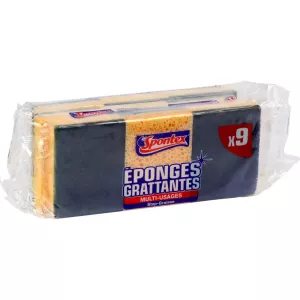 Éponges grattante multi-usages stop graisse x9 - SPONTEX