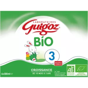 Leite infantil orgânico para crescimento na 3ª idade 6x500mL - GUIGOZ