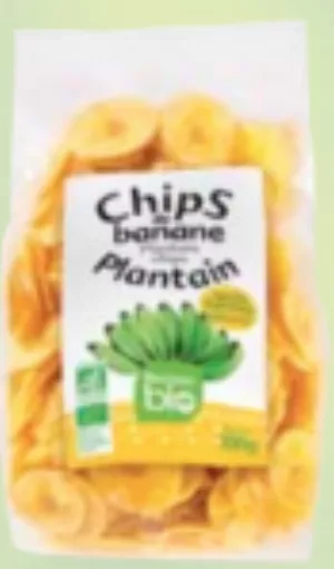 Chips de banane plantain bio salées(24 x 100 g)