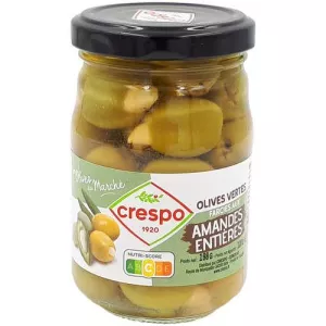 Groene olijven gevuld met hele amandelen, 198 g - CRESPO