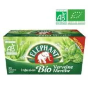 Infusion bio verveine menthe x25 26g - ELEPHANT