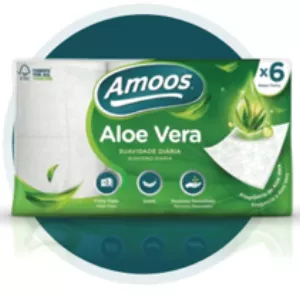 Karatasi ya choo cha Aloe Vera na 6 -3 Folds 165 - AMOOS
